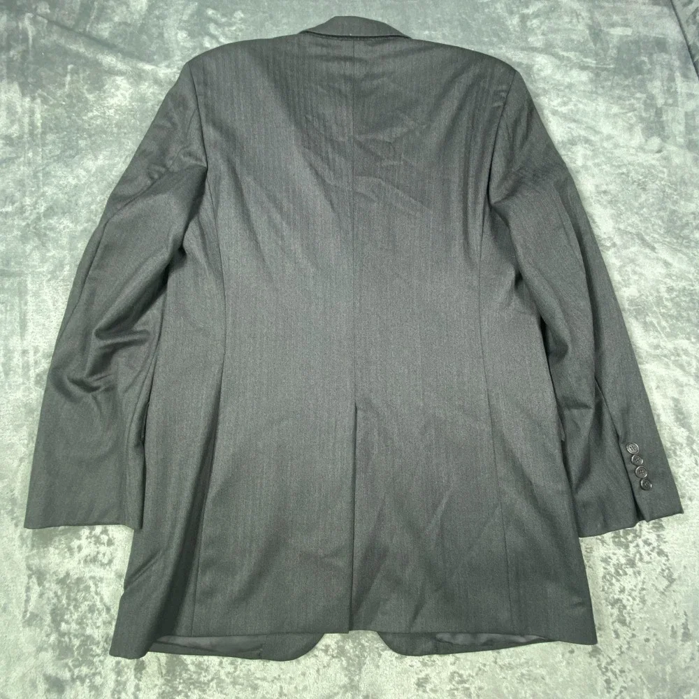 Brooks Brothers Blazer Mens 40L Gray Madison Herringbone Wool Union Made‎ USA